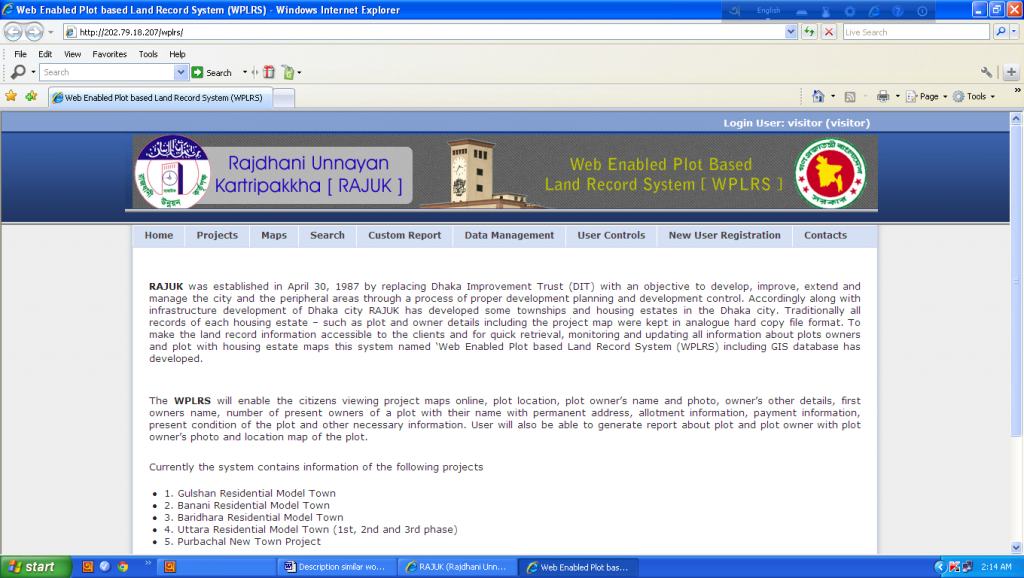 Web Enabled Plot Based Land Record System